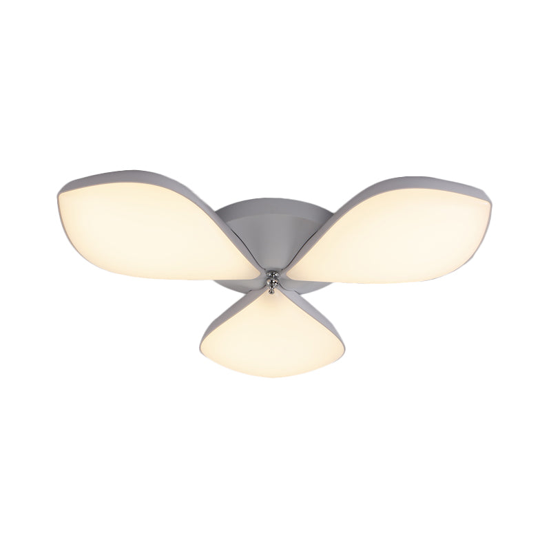 Nordic Petal Shaped Acrylic Flush Lighting Fixture 3/4/5-Head White Bedroom Ceiling Mounted Fixture Clearhalo 'Ceiling Lights' 'Close To Ceiling Lights' 'Close to ceiling' 'Flush mount' Lighting' 215537