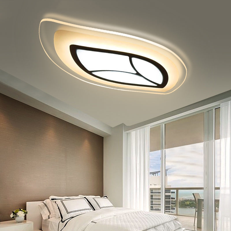 Leaf Flush Ceiling Light Modernism Acrylic 21.5"/35.5"/39" Wide Bedroom Flush Mount Lighting in Warm/White Light White Warm Clearhalo 'Ceiling Lights' 'Close To Ceiling Lights' 'Close to ceiling' 'Flush mount' Lighting' 215551