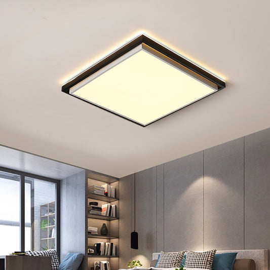 Simple Ultra Thin Acrylic LED Flush Light 18"/21.5"/35.5" Wide Bedroom Ceiling Lighting Fixture in Warm/White Light Black Clearhalo 'Ceiling Lights' 'Close To Ceiling Lights' 'Close to ceiling' 'Flush mount' Lighting' 215625