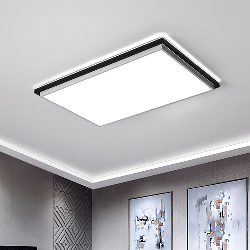 Simple Ultra Thin Acrylic LED Flush Light 18"/21.5"/35.5" Wide Bedroom Ceiling Lighting Fixture in Warm/White Light Black 35.5" White Clearhalo 'Ceiling Lights' 'Close To Ceiling Lights' 'Close to ceiling' 'Flush mount' Lighting' 215626