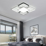 16"/19.5"/35.5" Wide Modern LED Ceiling Flush Mount Light Black and White Square/Rectangle Flush Lamp with Acrylic Shade in Warm/White Light Clearhalo 'Ceiling Lights' 'Close To Ceiling Lights' 'Close to ceiling' 'Flush mount' Lighting' 215674