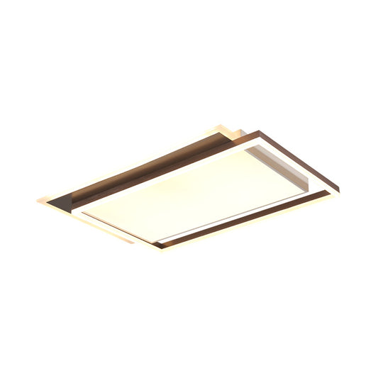 16"/19.5"/35.5" W Bedroom Flush Light Modern Acrylic Brown LED Ceiling Lighting in Warm/White Light Clearhalo 'Ceiling Lights' 'Close To Ceiling Lights' 'Close to ceiling' 'Flush mount' Lighting' 215727