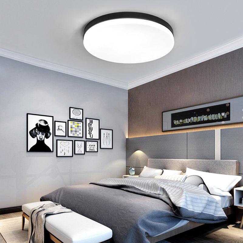 Circle Flush Ceiling Light Simplicity Acrylic 11"/15"/19" Dia Living Room Flushmount in Warm/White Light Clearhalo 'Ceiling Lights' 'Close To Ceiling Lights' 'Close to ceiling' 'Flush mount' Lighting' 215749