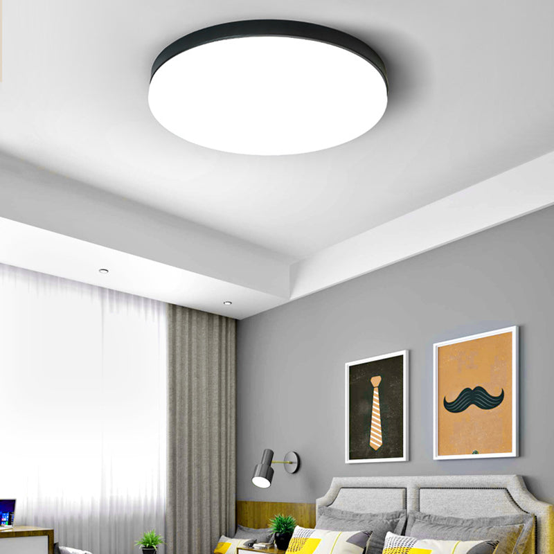 Circle Flush Ceiling Light Simplicity Acrylic 11"/15"/19" Dia Living Room Flushmount in Warm/White Light White White Clearhalo 'Ceiling Lights' 'Close To Ceiling Lights' 'Close to ceiling' 'Flush mount' Lighting' 215750