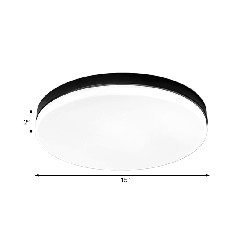 Circle Flush Ceiling Light Simplicity Acrylic 11"/15"/19" Dia Living Room Flushmount in Warm/White Light Clearhalo 'Ceiling Lights' 'Close To Ceiling Lights' 'Close to ceiling' 'Flush mount' Lighting' 215753