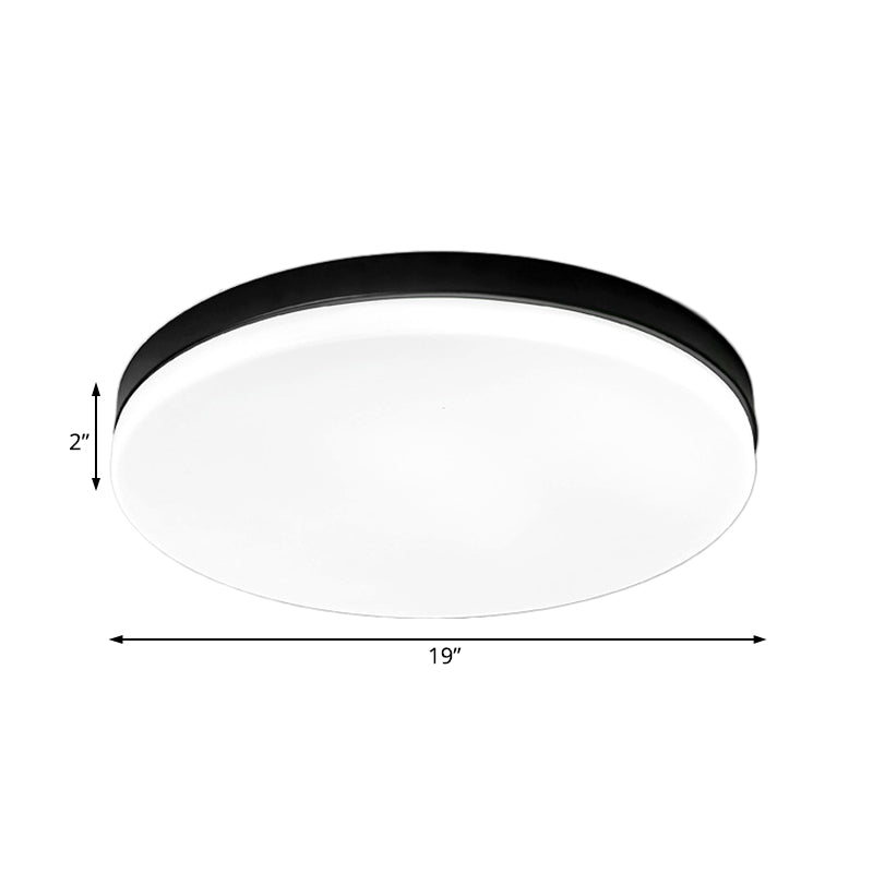 Circle Flush Ceiling Light Simplicity Acrylic 11"/15"/19" Dia Living Room Flushmount in Warm/White Light Clearhalo 'Ceiling Lights' 'Close To Ceiling Lights' 'Close to ceiling' 'Flush mount' Lighting' 215754