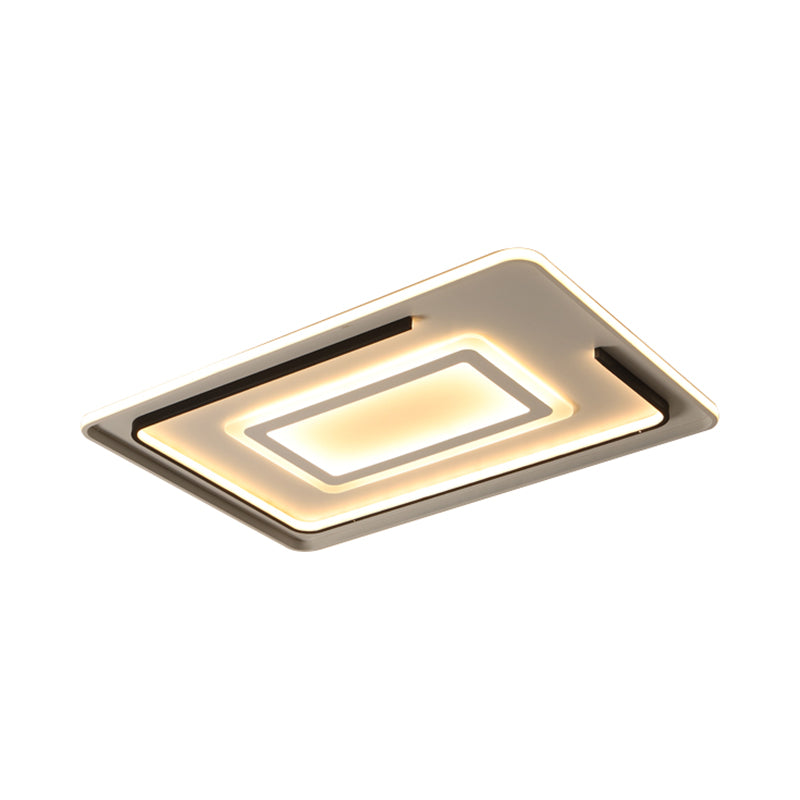 Acrylic Rectangular Ceiling Light Modern LED Flush Mount in Warm/White Light for Living Room, 18"/21.5"/35.5" Wide Clearhalo 'Ceiling Lights' 'Close To Ceiling Lights' 'Close to ceiling' 'Flush mount' Lighting' 215809