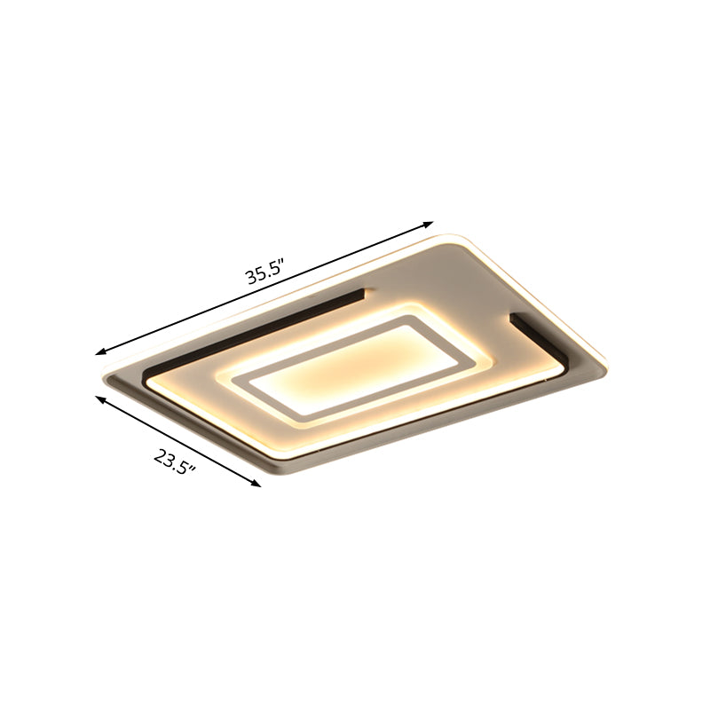 Acrylic Rectangular Ceiling Light Modern LED Flush Mount in Warm/White Light for Living Room, 18"/21.5"/35.5" Wide Clearhalo 'Ceiling Lights' 'Close To Ceiling Lights' 'Close to ceiling' 'Flush mount' Lighting' 215810