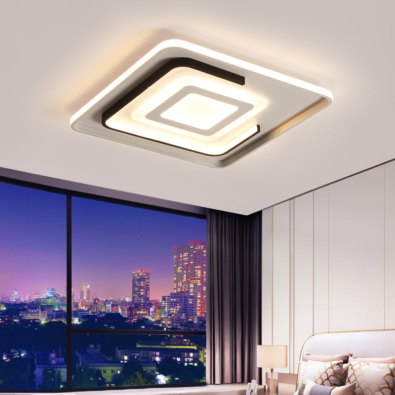 Acrylic Rectangular Ceiling Light Modern LED Flush Mount in Warm/White Light for Living Room, 18"/21.5"/35.5" Wide White Warm Clearhalo 'Ceiling Lights' 'Close To Ceiling Lights' 'Close to ceiling' 'Flush mount' Lighting' 215812