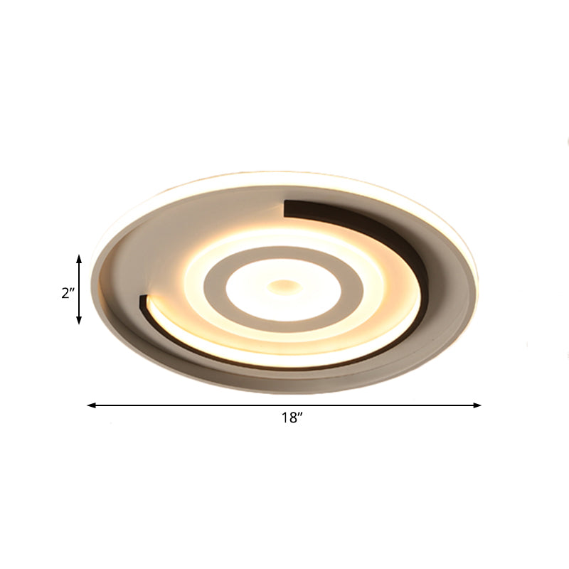 Round Bedroom Flush Mount Light Acrylic 18"/21.5" Dia Contemporary LED Ceiling Lamp in Warm/White Light Clearhalo 'Ceiling Lights' 'Close To Ceiling Lights' 'Close to ceiling' 'Flush mount' Lighting' 215821