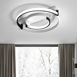 Circular Bedroom Ceiling Lamp Simplicity Acrylic LED Black/White Flush Mount in Warm/White Light, 16"/19.5"/23.5" Wide Black White Clearhalo 'Ceiling Lights' 'Close To Ceiling Lights' 'Close to ceiling' 'Flush mount' Lighting' 215847