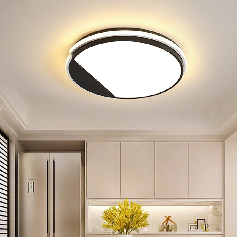 16"/19.5" Dia Simple Acrylic Flush Mount Light Fixture LED Dining Room Ceiling Mounted Lamp in Warm/White Light White Clearhalo 'Ceiling Lights' 'Close To Ceiling Lights' 'Close to ceiling' 'Flush mount' Lighting' 215875