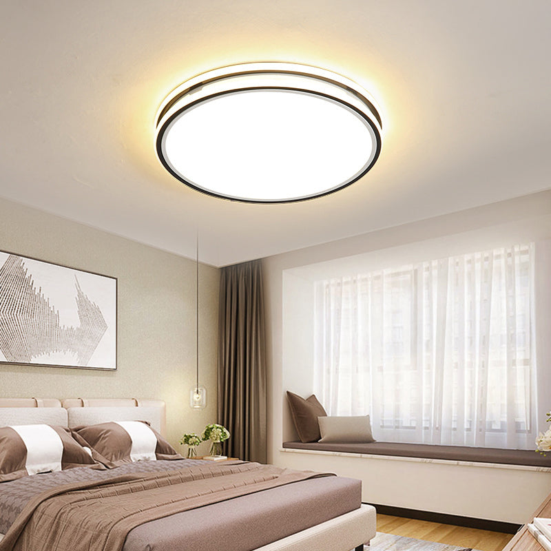 Acrylic Circular Ceiling Flush Mount Modern 16"/19.5" Dia White LED Flush Mount Lighting in Warm/White Light for Bedroom Clearhalo 'Ceiling Lights' 'Close To Ceiling Lights' 'Close to ceiling' 'Flush mount' Lighting' 215877