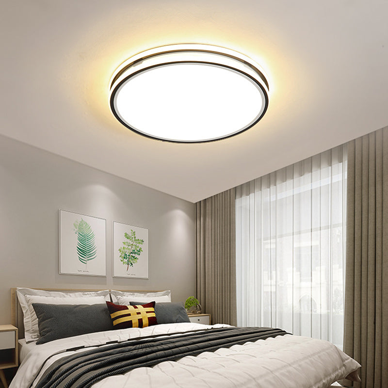 Acrylic Circular Ceiling Flush Mount Modern 16"/19.5" Dia White LED Flush Mount Lighting in Warm/White Light for Bedroom Clearhalo 'Ceiling Lights' 'Close To Ceiling Lights' 'Close to ceiling' 'Flush mount' Lighting' 215878