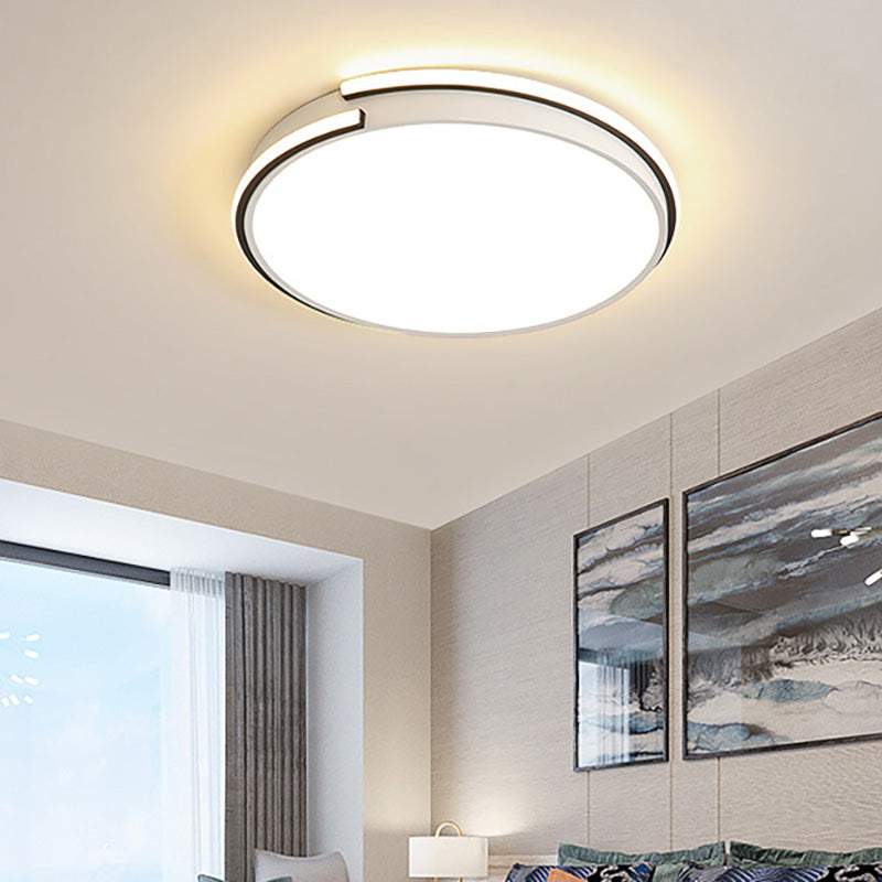 Round Bedroom Flushmount Light Acrylic 16"/19.5" Dia LED Minimalist Ceiling Flush Mount in Warm/White Light White Warm Clearhalo 'Ceiling Lights' 'Close To Ceiling Lights' 'Close to ceiling' 'Flush mount' Lighting' 215889