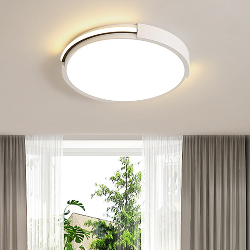 Acrylic Ultra Thin Bedroom Ceiling Light Simplicity LED Flushmount Lighting in Warm/White Light, 16"/19.5" Dia White Clearhalo 'Ceiling Lights' 'Close To Ceiling Lights' 'Close to ceiling' 'Flush mount' Lighting' 215910