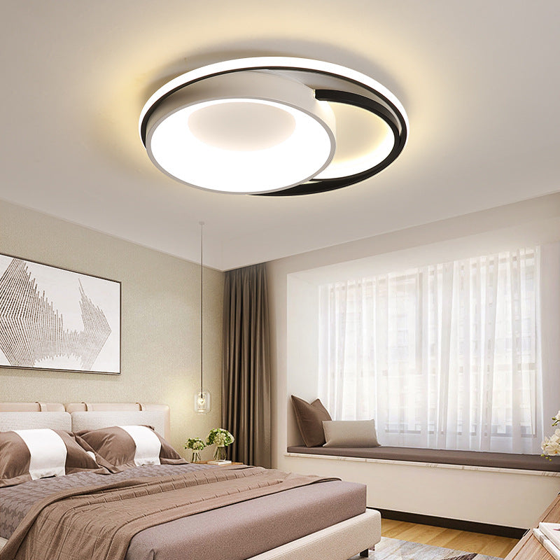 Round/Square/Rectangular Flush Ceiling Light Modern Acrylic White LED Living Room Ceiling Mounted Fixture in Warm/White Light White Warm Round Clearhalo 'Ceiling Lights' 'Close To Ceiling Lights' 'Close to ceiling' 'Flush mount' Lighting' 215919