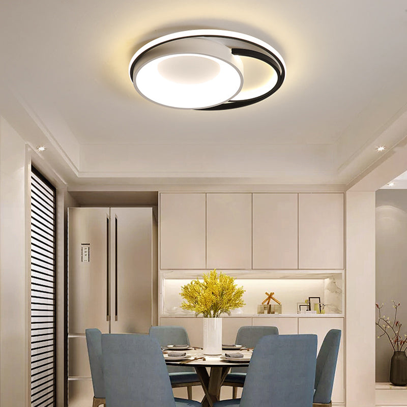 Round/Square/Rectangular Flush Ceiling Light Modern Acrylic White LED Living Room Ceiling Mounted Fixture in Warm/White Light Clearhalo 'Ceiling Lights' 'Close To Ceiling Lights' 'Close to ceiling' 'Flush mount' Lighting' 215920