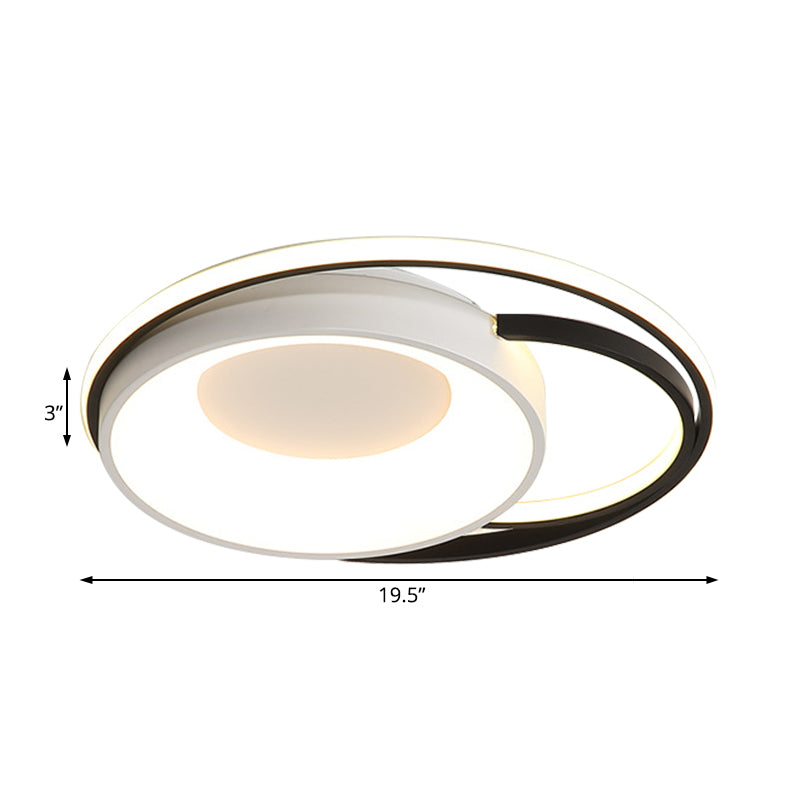 Round/Square/Rectangular Flush Ceiling Light Modern Acrylic White LED Living Room Ceiling Mounted Fixture in Warm/White Light Clearhalo 'Ceiling Lights' 'Close To Ceiling Lights' 'Close to ceiling' 'Flush mount' Lighting' 215922