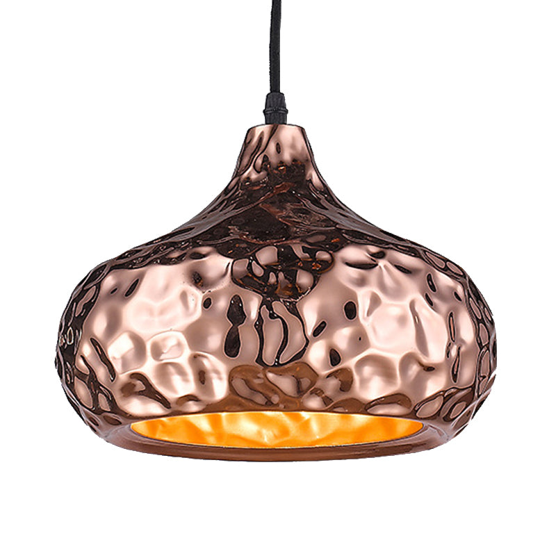 1 Light Hanging Ceiling Light with Bowl Metal Shade Classic Dining Room Pendant Lighting in Rose Gold, 10"/16" Wide Clearhalo 'Ceiling Lights' 'Pendant Lights' 'Pendants' Lighting' 216012