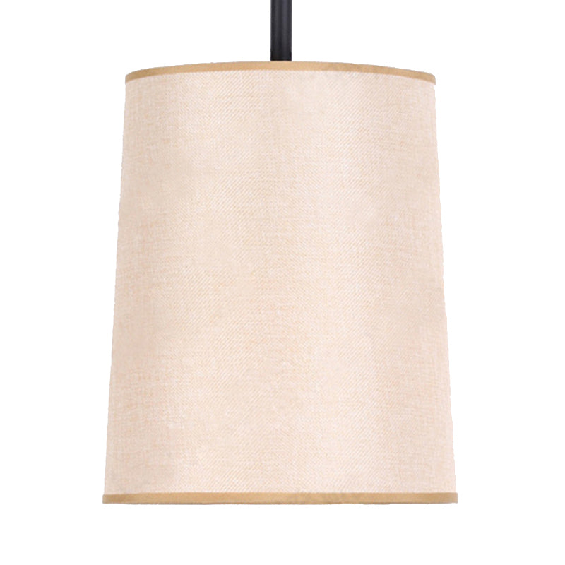 LED Cylinder Ceiling Pendant Light Classic White Fabric Hanging Lamp for Bedroom Clearhalo 'Ceiling Lights' 'Pendant Lights' 'Pendants' Lighting' 216068