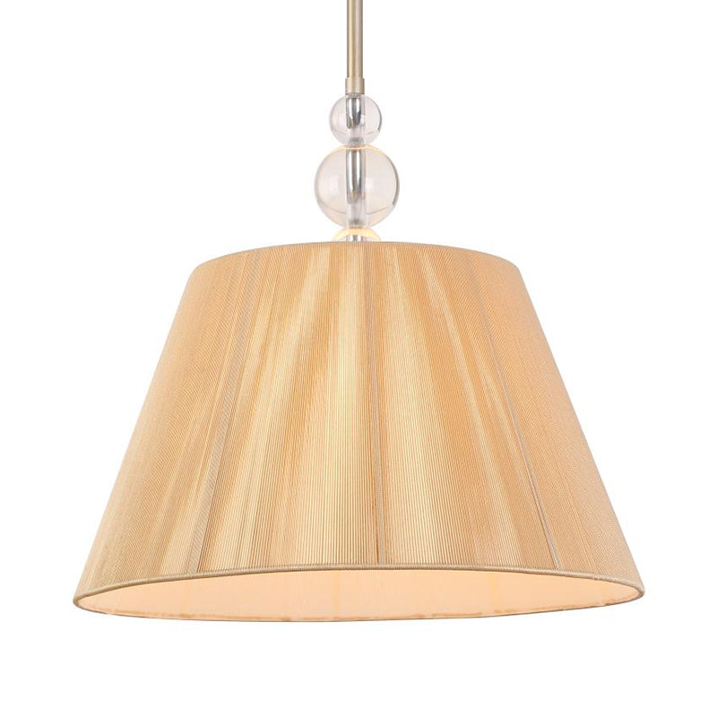 Tan 1 Light Pendant Lighting Fixture Classic Fabric Drum Hanging Lamp for Corridor Clearhalo 'Ceiling Lights' 'Pendant Lights' 'Pendants' Lighting' 216113