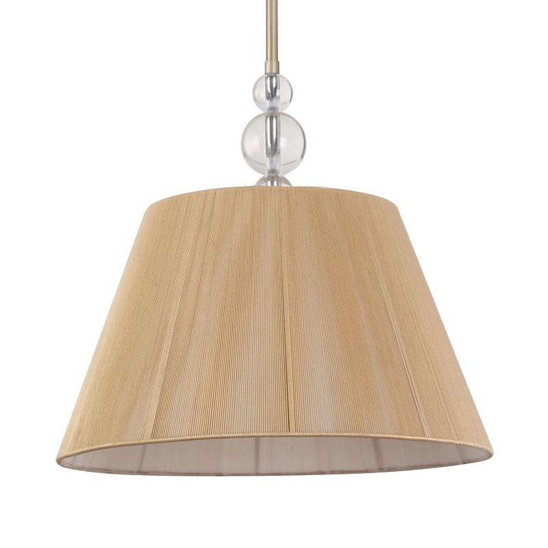 Tan 1 Light Pendant Lighting Fixture Classic Fabric Drum Hanging Lamp for Corridor Clearhalo 'Ceiling Lights' 'Pendant Lights' 'Pendants' Lighting' 216115