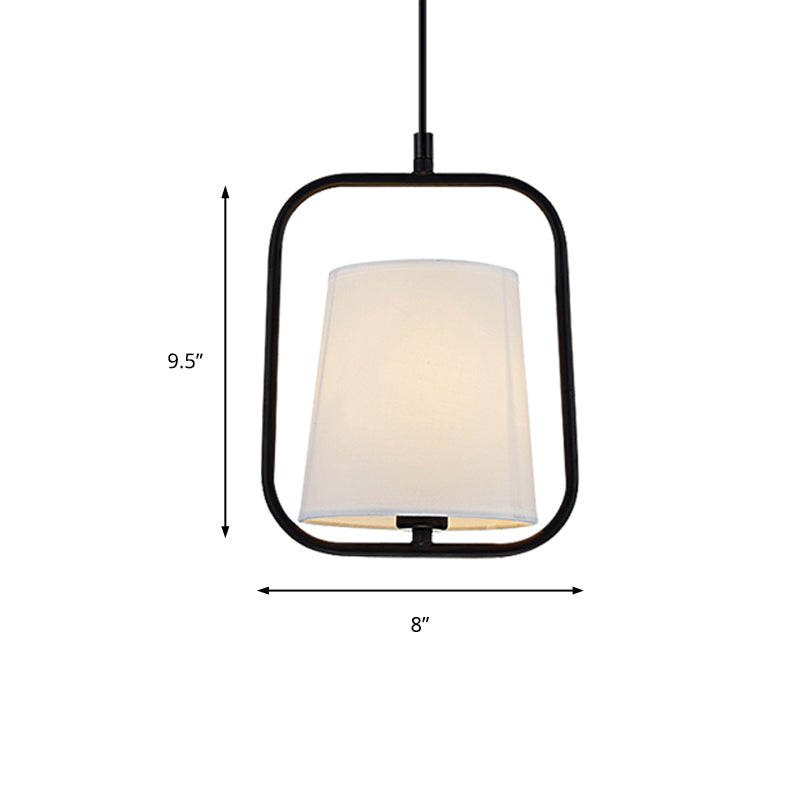 Black/White 1 Light Pendant Lighting Classic Fabric Sky Lantern Hanging Lamp for Bedroom Clearhalo 'Ceiling Lights' 'Pendant Lights' 'Pendants' Lighting' 216173