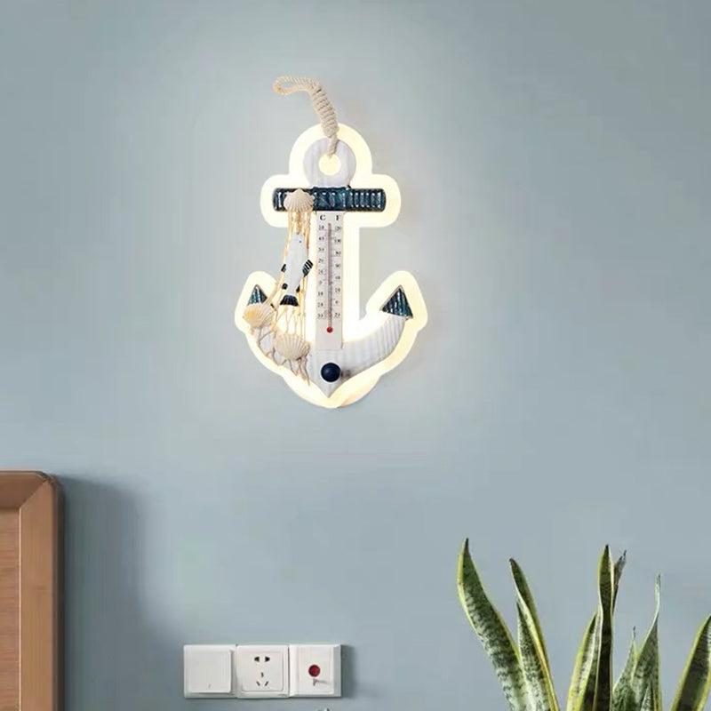 Shaded Wall Mount Light Kids Acrylic Kindergarten LED Wall Lighting Fixture in White White C Clearhalo 'Wall Lamps & Sconces' 'Wall Lights' Lighting' 2161929