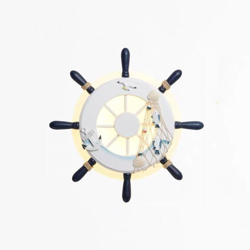 Shaded Wall Mount Light Kids Acrylic Kindergarten LED Wall Lighting Fixture in White Clearhalo 'Wall Lamps & Sconces' 'Wall Lights' Lighting' 2161933