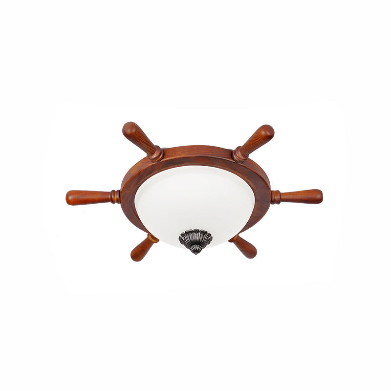 Rudder Shape Flush Light Kids Wooden Kindergarten LED Flush Ceiling Light Fixture Clearhalo 'Ceiling Lights' 'Close To Ceiling Lights' 'Close to ceiling' 'Flush mount' Lighting' 2162014