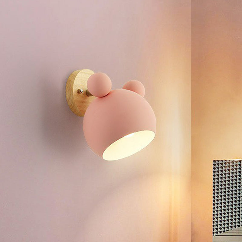 Bear Head Bedroom Wall Mount Light Metallic Single Minimalistic Wall Sconce Light Clearhalo 'Wall Lamps & Sconces' 'Wall Lights' Lighting' 2162040