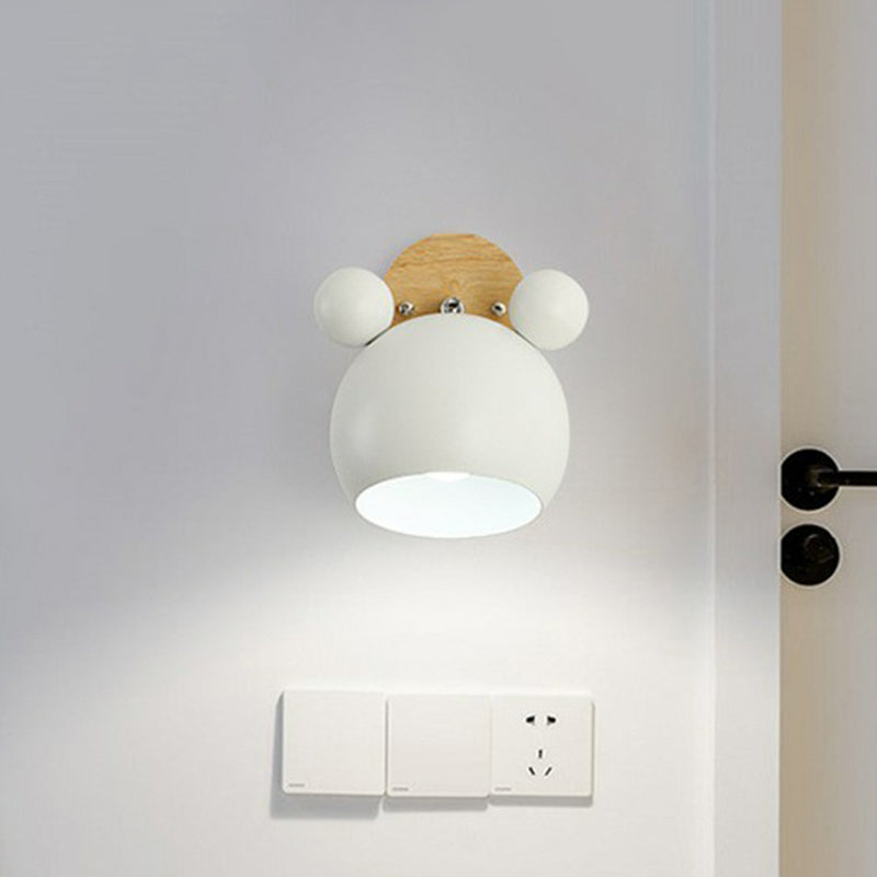 Bear Head Bedroom Wall Mount Light Metallic Single Minimalistic Wall Sconce Light White Clearhalo 'Wall Lamps & Sconces' 'Wall Lights' Lighting' 2162041