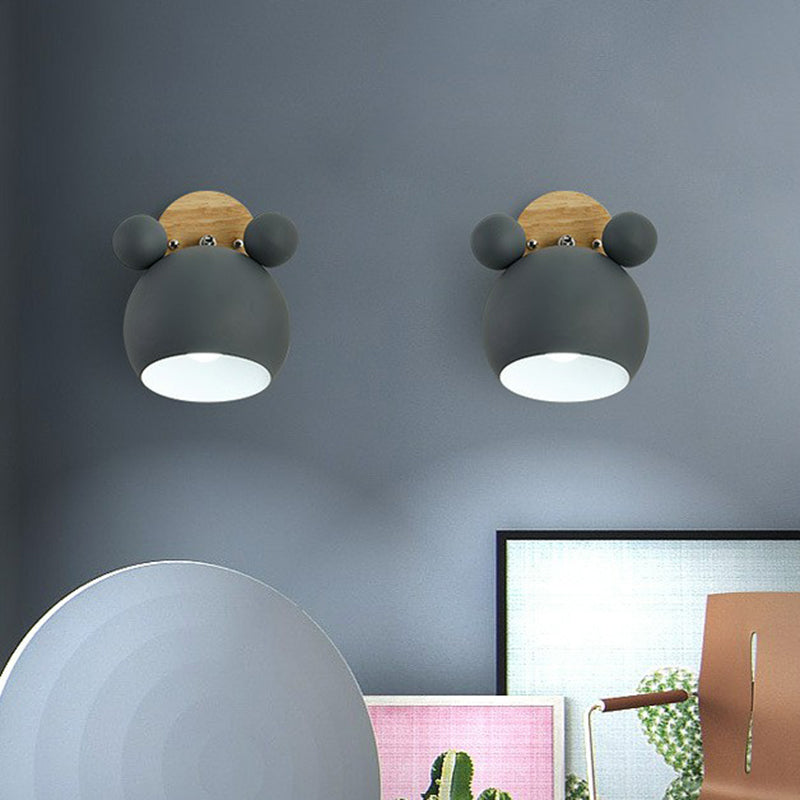 Bear Head Bedroom Wall Mount Light Metallic Single Minimalistic Wall Sconce Light Clearhalo 'Wall Lamps & Sconces' 'Wall Lights' Lighting' 2162043