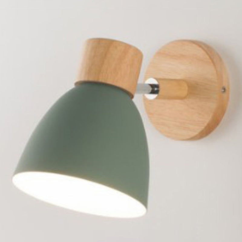 Dome Wall Mount Light Nordic Style Metallic 1-Light Bedside Rotatable Wall Lighting Green Clearhalo 'Wall Lamps & Sconces' 'Wall Lights' Lighting' 2162058