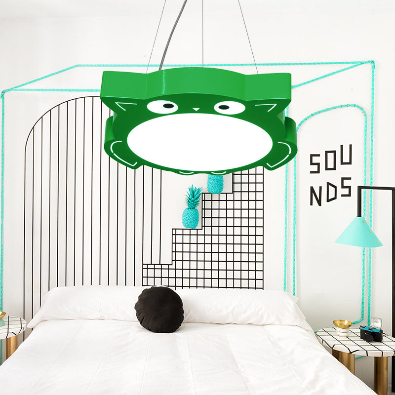 Modernism Owl Design Pendant Light Acrylic LED Children Bedroom Chandelier Lamp in Pink/Yellow Green Clearhalo 'Ceiling Lights' 'Chandeliers' Lighting' options 216218_dc24fd5f-50d0-429a-ba2c-5304f674dd05