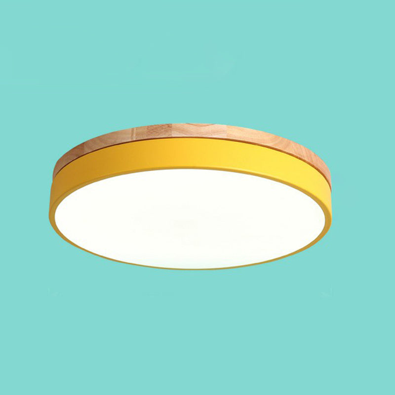 Circle Shaped Bedroom Flush Mount Lighting Acrylic Simplistic LED Flush Mount Fixture Yellow Clearhalo 'Ceiling Lights' 'Close To Ceiling Lights' 'Close to ceiling' 'Flush mount' Lighting' 2162214