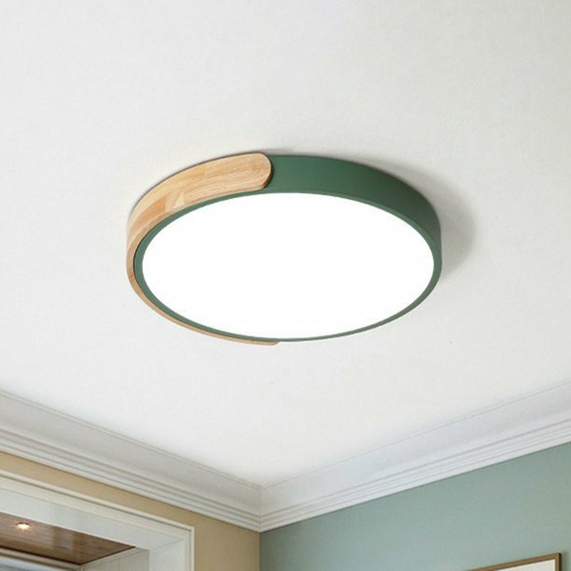Acrylic Circular Flush Ceiling Light Simplicity LED Flush Mount Lighting Fixture for Kids Bedroom Green Clearhalo 'Ceiling Lights' 'Close To Ceiling Lights' 'Close to ceiling' 'Flush mount' Lighting' 2162235