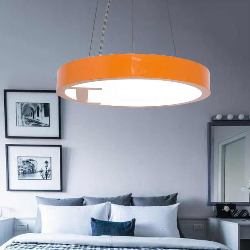 LED Living Room Chandelier Light Fixture with Round Acrylic Shade Modernism Style Yellow/Orange Pendant Lamp Clearhalo 'Ceiling Lights' 'Chandeliers' Lighting' options 216225