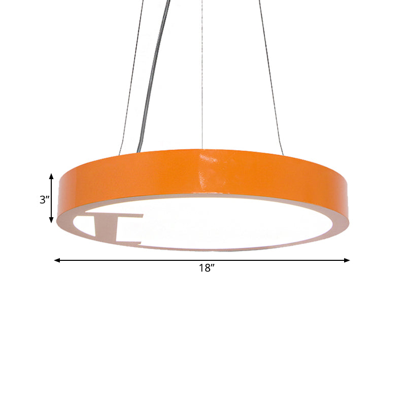 LED Living Room Chandelier Light Fixture with Round Acrylic Shade Modernism Style Yellow/Orange Pendant Lamp Clearhalo 'Ceiling Lights' 'Chandeliers' Lighting' options 216229