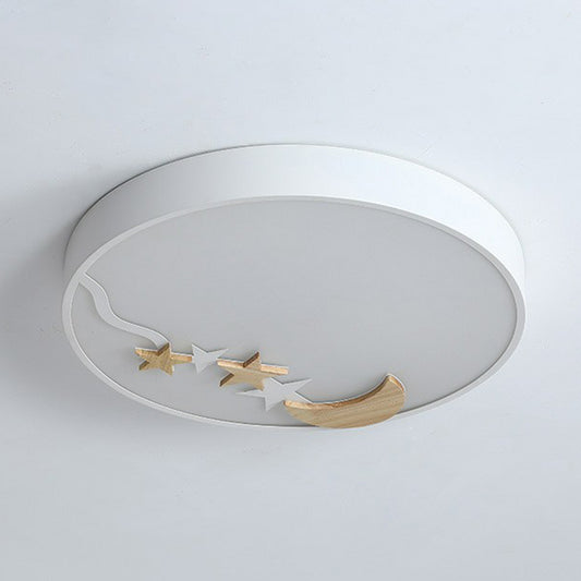 Circular Flush Ceiling Light Simplicity Acrylic LED Flush Mount Lighting Fixture with Decorative Star and Moon Clearhalo 'Ceiling Lights' 'Close To Ceiling Lights' 'Close to ceiling' 'Flush mount' Lighting' 2162311