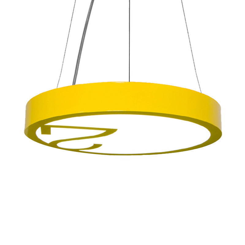 LED Living Room Chandelier Light Fixture with Round Acrylic Shade Modernism Style Yellow/Orange Pendant Lamp Clearhalo 'Ceiling Lights' 'Chandeliers' Lighting' options 216232