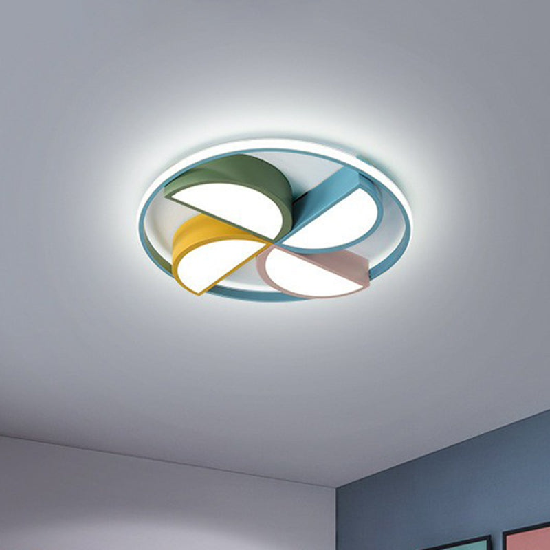 Macaron Pinwheel Flush Light Acrylic Bedroom LED Flush Ceiling Light Fixture in Blue Clearhalo 'Ceiling Lights' 'Close To Ceiling Lights' 'Close to ceiling' 'Flush mount' Lighting' 2162363