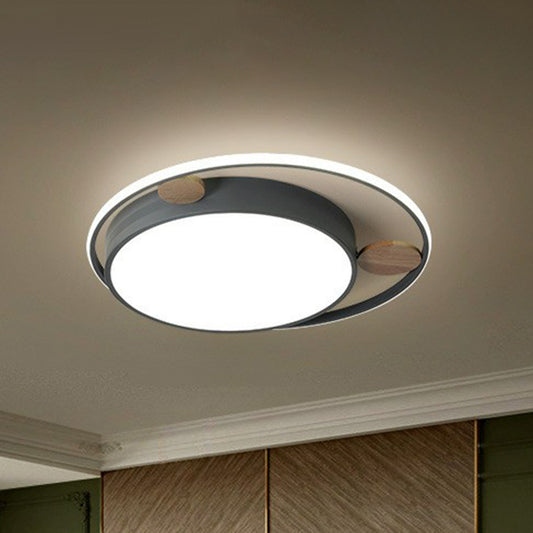 Acrylic Round LED Flush Mount Minimalist Flushmount Ceiling Light for Kids Bedroom Grey Clearhalo 'Ceiling Lights' 'Close To Ceiling Lights' 'Close to ceiling' 'Flush mount' Lighting' 2162380