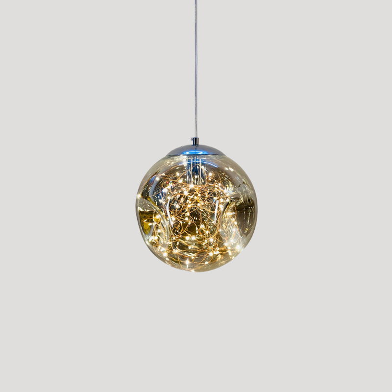 Geometric LED Pendant Light Fixture Suspension Light Simplicity Clear Glass Bedroom Starry Pendant Light Fixture Clearhalo 'Ceiling Lights' 'Close To Ceiling Lights' 'Glass shade' 'Glass' 'Modern Pendants' 'Modern' 'Pendant Lights' 'Pendants' Lighting' 2162474