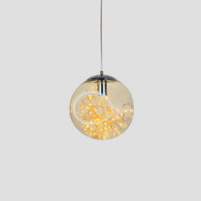 Geometric LED Pendant Light Fixture Suspension Light Simplicity Clear Glass Bedroom Starry Pendant Light Fixture Clear B Clearhalo 'Ceiling Lights' 'Close To Ceiling Lights' 'Glass shade' 'Glass' 'Modern Pendants' 'Modern' 'Pendant Lights' 'Pendants' Lighting' 2162475