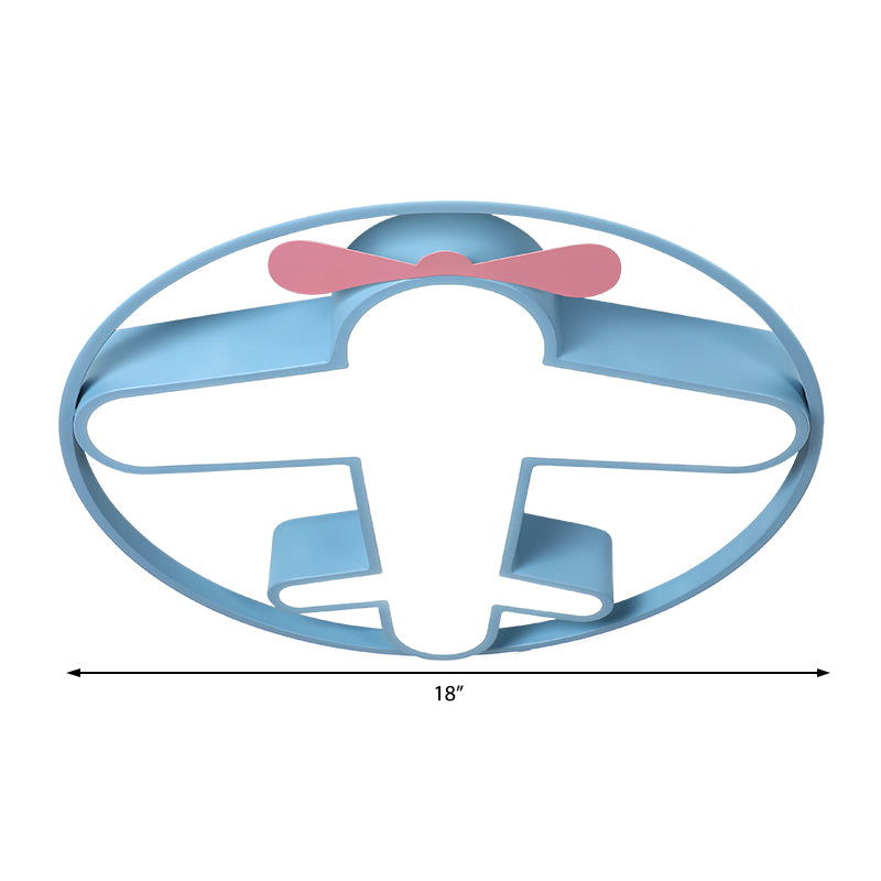 Contemporary LED Flushmount Light with Acrylic Shade Blue Plane Design Ceiling Mounted Light in Warm/White Light for Kids Clearhalo 'Ceiling Lights' 'Close To Ceiling Lights' 'Close to ceiling' 'Flush mount' Lighting' 216318