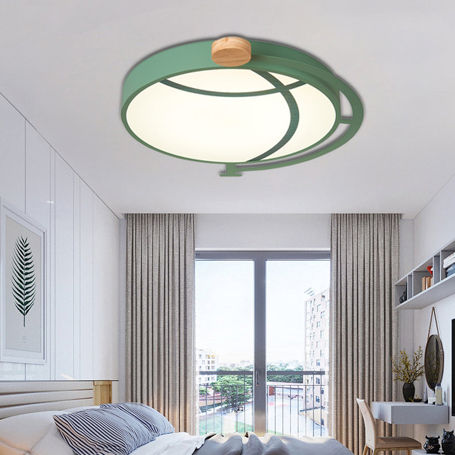 Cartoon Tellurion Design Flush Mount Lighting Acrylic LED Bedroom Flush Ceiling Light in Green/Gray Green Clearhalo 'Ceiling Lights' 'Close To Ceiling Lights' 'Close to ceiling' 'Flush mount' Lighting' 216346