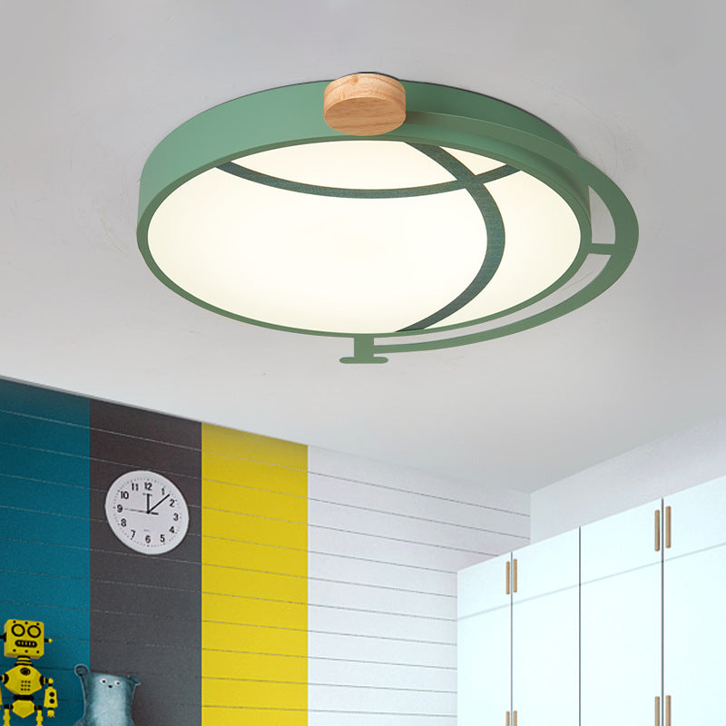 Cartoon Tellurion Design Flush Mount Lighting Acrylic LED Bedroom Flush Ceiling Light in Green/Gray Clearhalo 'Ceiling Lights' 'Close To Ceiling Lights' 'Close to ceiling' 'Flush mount' Lighting' 216347