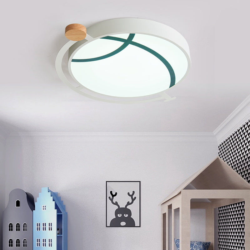 Cartoon Tellurion Design Flush Mount Lighting Acrylic LED Bedroom Flush Ceiling Light in Green/Gray White Clearhalo 'Ceiling Lights' 'Close To Ceiling Lights' 'Close to ceiling' 'Flush mount' Lighting' 216350